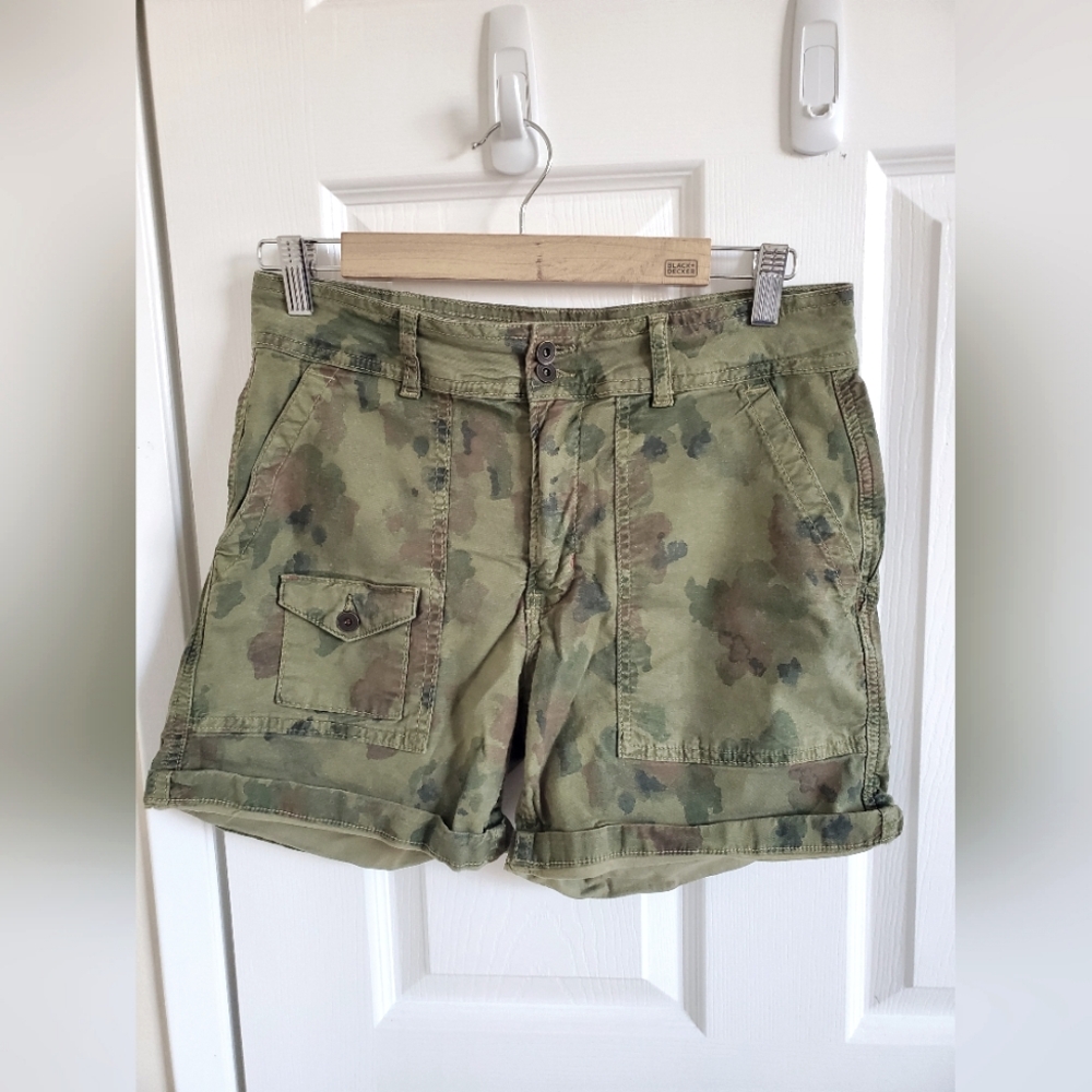 Anthropologie Camouflage Cargo Shorts